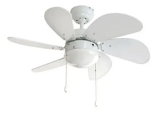 Ventilador De Techo Veker 7662 Con 6 Aspa 30  Diámetro 127v 76.2 Cm Blanco Madera 6