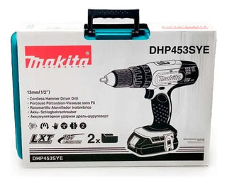 Taladro Rotomartillo Atornillador Inalambrico Makita 18v 1/2 PuLG Dhp453sye + Baterias Turquesa