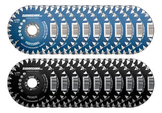 Discos De Corte Metal 4 1/2 Pack 10 Prem Y 10 Pro Sudarshan Azul Y Negro