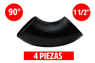 Codo Sold. De Acero Al Carbon Ced. 40 Negro De 1 1 /2 X 90°
