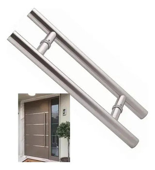 Jaladera Tipo H Inoxidable Satín 1.5 Mt Calibre Resistente Plateado