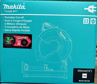 Cortadora De Metal M2401b Makita 14p + 5 Discos Corte 14  Azul