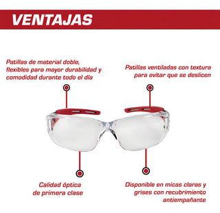 Lente De Seguridad Lincoln Star Line Red Clear