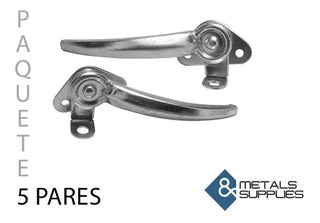 5 Pares De Manijas Tubulares Para Ventana Plateado