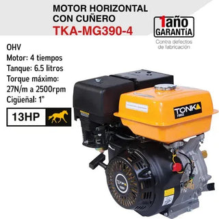 Motor Horizontal A Gasolina 13 Hp Tonka Con Cuñero 27nm