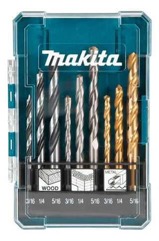 Kit 9 Brocas Para Metal, Madera Y Concreto D-71984 Makita