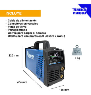 Soldadora Inversora Infra Arctron 200 Lcd 30-200amp Azul