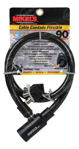 Pack Soporte Para Bicicletas Pared + Candado Flexible 90 Cm Negro