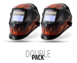 Careta Electrónica Automática Argón S. 9-13 Fire Pack 2 Pzs Negro Y Flamas