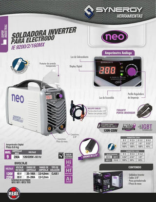 Soldadora Inverter Neo Ie 9200/1/160 Bvm Color Gris