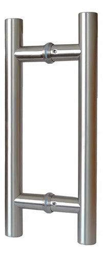 Jaladeras Puertas Tipo H 25 Cm Largo Acero Inoxidable Satín Satin