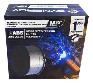 Microalambre Soldadura Synergy Flux Core 0.9mm 1kg Sin Gas E71t-gs