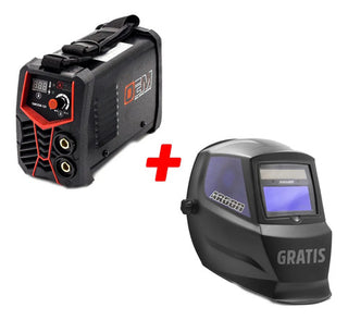 Mini Soldadora Inversora Portátil 120a + Careta Argon M. Arc Negro