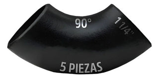 Codo Soldable Acero Al Carbon 90° Cedula 40 Negro De 1 1/4 5 Pzs