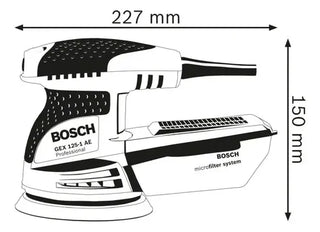 Lijadora Excéntrica Bosch Gex 125-1 Ae 250w Disco De Lija Azul
