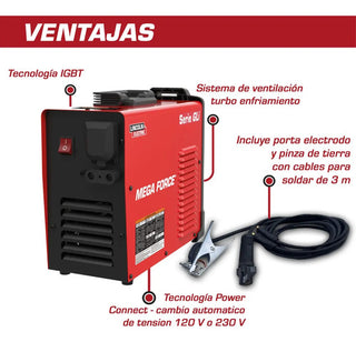 Soldadora Lincoln Electric Mega Force Gli 225 E Stick Tig Rojo/negro