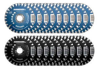 Discos De Corte Metal 4 1/2 Sudarshan Pack 10 Prem Y 10 Pro Azul Y Negro