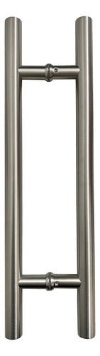 Jaladeras Puertas Tipo H 25 Cm Largo Acero Inoxidable Satín Satin