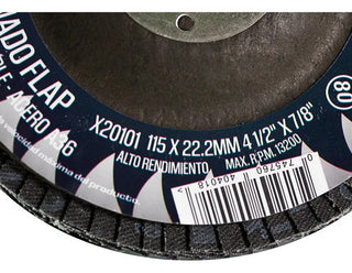 Disco De Lija Grano 80 Tipo 29 4 1/2   X 7/8  (paq. 10 Pz) Azul