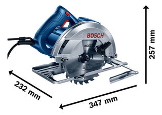 Sierra Circular Bosch Gks 150 1500w 7-1/4 PuLG. 127v 6000 Rpm Corte 64 Mm Con 2 Discos Guía Paralela Y Adaptador De Polvo (06016b30g1) Azul
