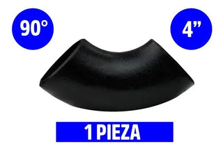 Codo Soldable De Acero Al Carbon 90° X 4 Cedula 40 Negro