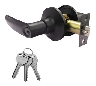 Cerradura Para Puerta Abatible De Zamac Y Acero Dexter 6676 Negro Con Mecanismo Tubular, Incluye 3 Llaves