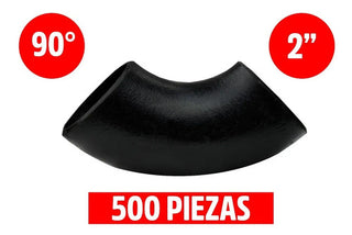 Paq 500 Codo Soldable De Acero 90° Cedula 40 Negro De 2