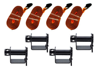 Paquete 4 Piezas Matraca Soldable C/ Banda Tensor 4 Pulgadas Negro