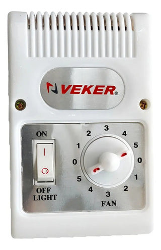 Ventilador De Techo Veker 7753 Industrial Blanco 56'' Con Luz 5 Velocidades 1.42 M 3