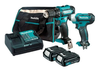 Kit Rotomartillo + Atornillador + 2 Bat Makita Clx228 Turquesa