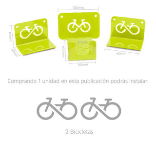 Rack Portabicicletas Soporte Pared Paquete 2 Piezas Colores