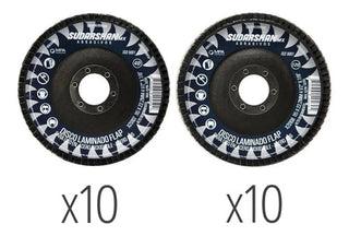 Paquete Discos Laminados Sudarshan Grano 40 Y 120 10 Pzs C/u Azul Y Negro