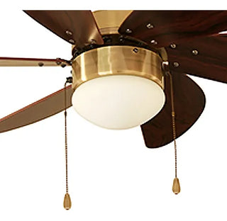Ventilador De Techo Veker 7663 Nogal 6 Aspa Paquete 2 Piezas 76.2 Cm 50 Hz / 60 Hz Latón Antiguo Nogal Madera 6