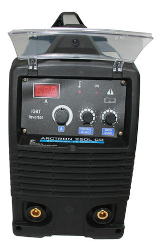 Máquina De Soldar Inversor Infra Arctron 250 Bi-voltaje L Cd Azul Y Negro