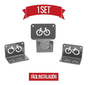 Rack Para Bicicletas Soporte De Pared C/ Gancho De Pedal Gris