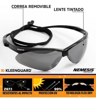 Lentes De Seguridad Tacticos Nemesis Negros Original 12 Pzs Negro