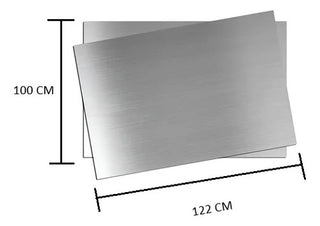 3 Pz Lamina Acero Inox Calibre 22 430 C/vinil 100x122 Cm Plateado