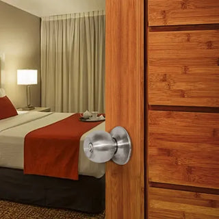 Cerradura Perilla Bola Puerta Recamara + 3 Llaves Inoxidable Plateado