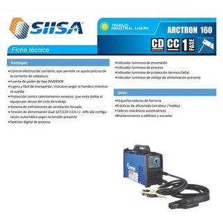 Máquina De Soldar Inversor Arctron 160 Infra Azul Y Negro