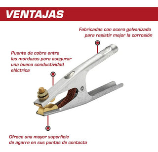 Pinza Tierra Profesional 500 Amp Lincoln 2 Piezas Wt53869
