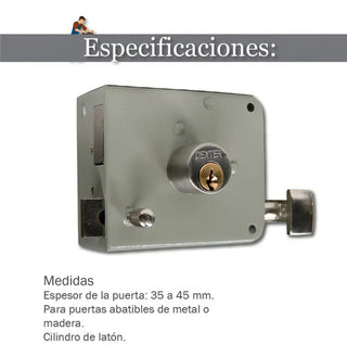 Cerradura Sobreponer Izq Instala Facil Gris Dexter 6761