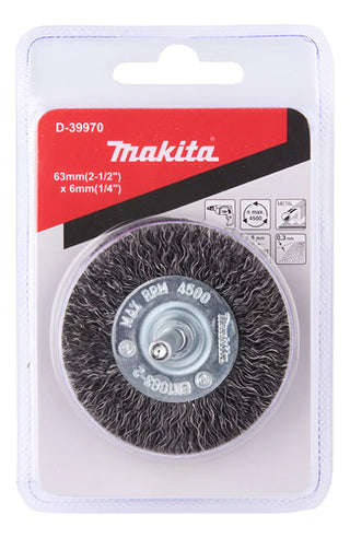 Makita Carda Redonda De Alambre 2-1/2 PuLG Zanco 1/4 Plateado