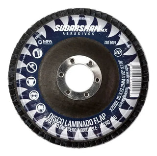 Disco Lija Sudarshan Grano 80 4 1/2 X 7/8  Paquete 10 Piezas