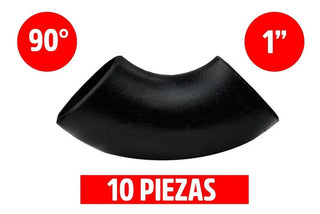 Codo Soldable De Acero Al Carbon 1 X 90° Cedula 40 10pzas