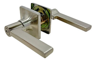 Cerradura Dexter Manual Tubular Jaspe Satín C/ Llave Níquel Satinado