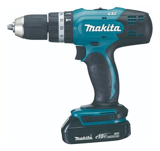 Taladro Rotomartillo Atornillador Inalambrico Makita 18v 1/2 PuLG Dhp453sye + Baterias Turquesa