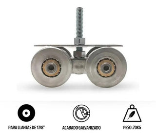 Carretilla Wilm16 Galv Perforación Riel1400 Cent/bronce 20pz