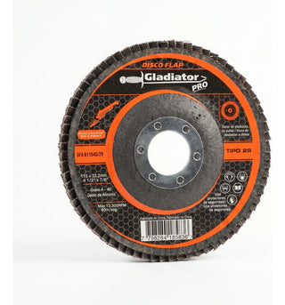Disco De Lija Grano 40 Tipo 29 4 1/2 X 7/8 (paq. 20 Pz) Negro Y Naranja