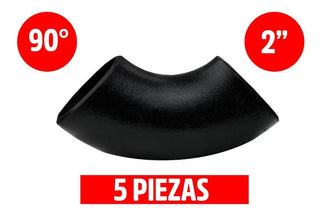 Codo Soldable De Acero Al Carbon 2 X 90° Cedula 40 5 Piezas